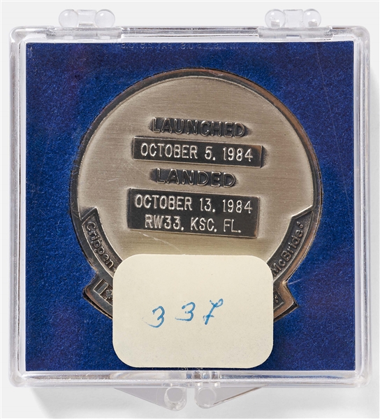 Sally Ride's Personally Owned STS-41-G Space Shuttle Challenger Flown Robbins Medal -- Ride Served as Mission Specialist and Flight Engineer on STS-41-G