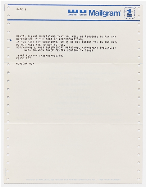 Sally Ride's Personally Owned NASA Letter from January 1978 Regarding Orientation for Astronaut Group 8