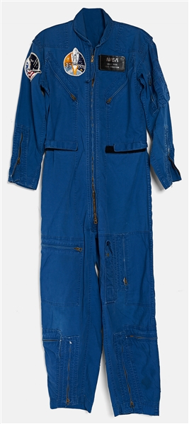 Sally Ride's Personally Owned Pair of NASA Training Coveralls -- With Arm Patch for STS-2, the Mission Where Ride Served as the CAPCOM