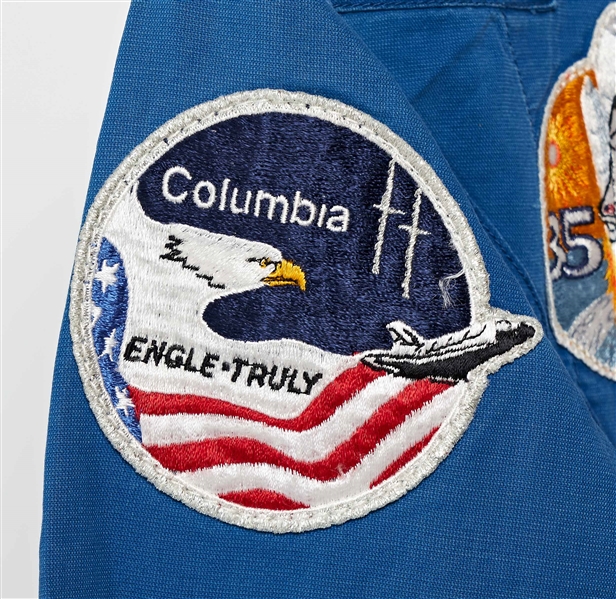 Sally Ride's Personally Owned Pair of NASA Training Coveralls -- With Arm Patch for STS-2, the Mission Where Ride Served as the CAPCOM