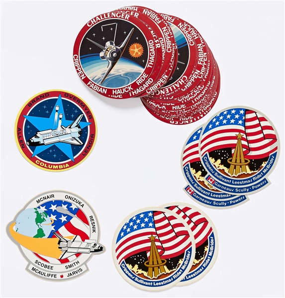 Large Collection of Sally Ride's Personally Owned NASA Patches, Pendants, Stickers & More -- Includes Ride's Possibly Space-Flown NASA Name Tag