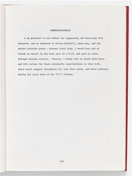 Sally Ride's Personally Owned Dissertation for Her Stanford Ph.D. in Physics -- ''The Interaction of X-Rays With the Interstellar Medium''