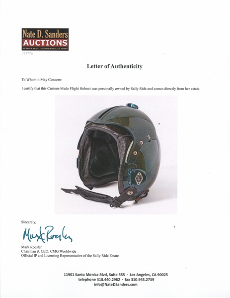 Sally Ride's Personally Owned Flight Helmet -- Custom-Made with Her Name ''Sally''