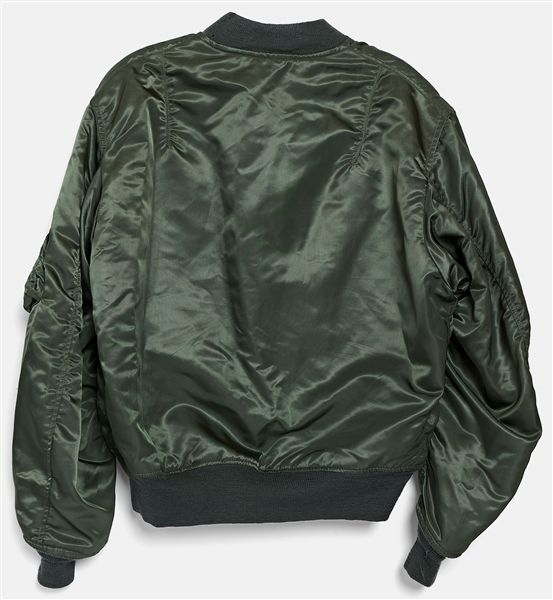 Sally Ride's Personally Owned Military Green Satin Bomber Jacket