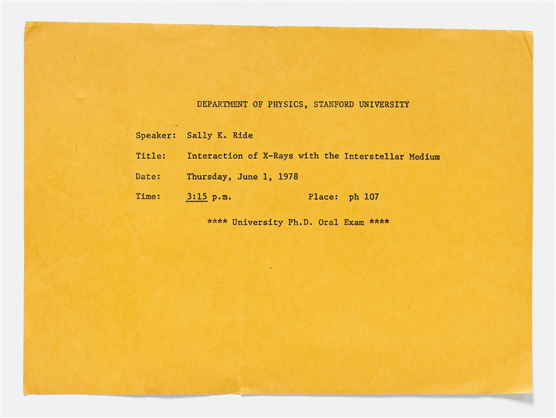 Large Lot of Items Personally Owned by Sally Ride -- Includes Her High School Graduation Program, Tennis Achievements, Stanford Keepsakes, Business Cards & More