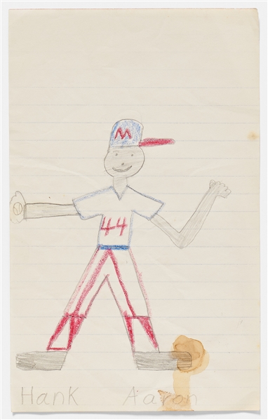 Sally Ride's Personally Owned Childhood Drawings of Baseball and the L.A. Dodgers
