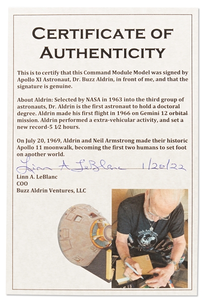 Buzz Aldrin Signed Apollo 11 Command Module Model
