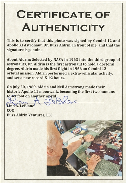 Buzz Aldrin Signed 10'' x 8'' ''Selfie'' Photo