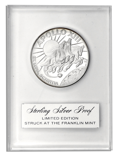 Jack Swigert's Personally Owned Apollo 13 Medallion Issued by the Franklin Mint