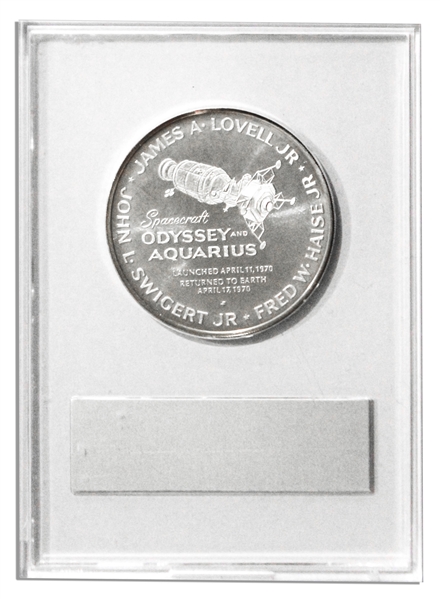Jack Swigert's Personally Owned Apollo 13 Medallion Issued by the Franklin Mint