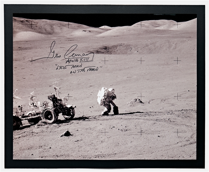 Gene Cernan Signed 20'' x 16'' Photo -- ''Last Man on the Moon''