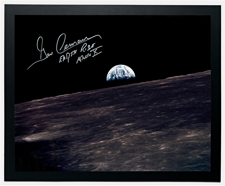 Gene Cernan 20'' x 16'' ''Earthrise'' Signed Photo