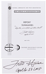 Fred Haise Signed Souvenir MSC Apollo 13 Investigation Team Report Summaries -- Haise Writes the Famous Mission Quote: Houston, weve had a problem here!