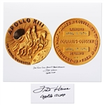 Fred Haise Signed 20 x 16 Photo of the Apollo 13 Gold Robbins Medal