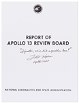 Fred Haise Signed Souvenir Copy of the Apollo 13 Review Board -- Haise Writes: Houston, weve had a problem here!