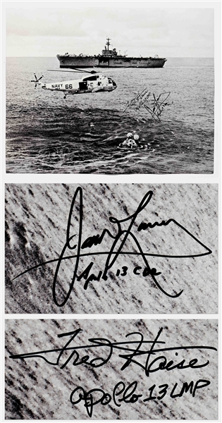 Jim Lovell and Fred Haise Signed 20'' x 16'' Photo from the Apollo 13 Mission