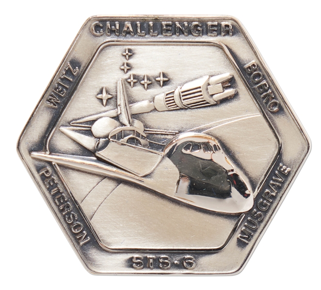 Flown Robbins Medallion from STS-6, the First Flight of Space Shuttle Challenger -- From the Personal Collection of STS-6 Astronaut Story Musgrave and With His LOA