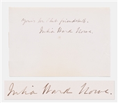 Julia Ward Howe Signed Slip