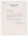 J. Edgar Hoover Letter Signed as FBI Director