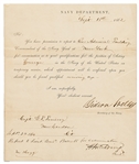Gideon Welles Naval Appointment Signed as Secretary of the Navy in Abraham Lincoln's Cabinet