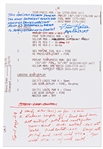 Fred Haise Signed Apollo 13 Mid-Course Correction Burn Notes -- With Additional Writing by Haise on the Significance of the Notes