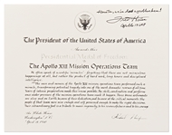 Fred Haise Signed Copy of the Presidential Medal of Freedom -- Haise Adds, Houston, we've had a problem here!