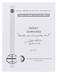 Fred Haise Signed Souvenir MSC Apollo 13 Investigation Team Report Summaries -- Haise Writes the Famous Mission Quote: ''Houston, we've had a problem here!''
