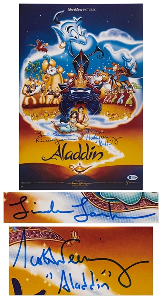''Aladdin'' Photo Signed by Scott Weinger Who Voiced the Character of Aladdin and Linda Larkin Who Voiced Princess Jasmine -- With Beckett COA