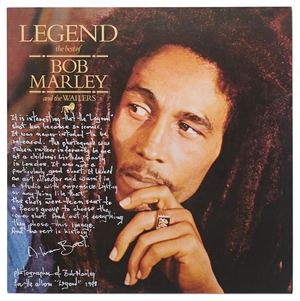 Bob Marley and the Wailers "Legend" Album, Signed by the Photographer Who Explains How He Captured the Iconic Shot of Marley
