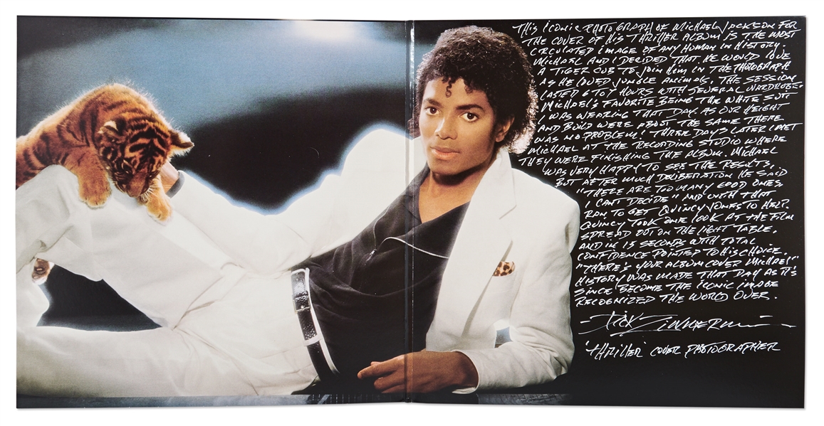 Michael Jackson "Thriller" Album with Handwritten Memory of How the Famous Photos Were Captured by Photographer Dick Zimmerman