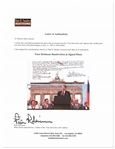 Ronald Reagan 20'' x 16'' Photo of Himself Delivering the Famous Tear Down This Wall! Speech -- With Handwritten Inscription by the Speechwriter Who Drafted the Words That Helped End the Cold War