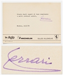 Enzo Ferrari Signed Postcard -- Scuderia Ferrari Postcard from 1979 Features Gilles Villeneuve for Ferraris Formula One Team
