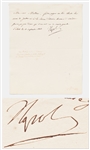 Napoleon Bonaparte Letter Signed Napoleon