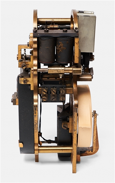 Thomas Edison's Universal Self-Winding Stock Ticker -- With Original Glass Dome