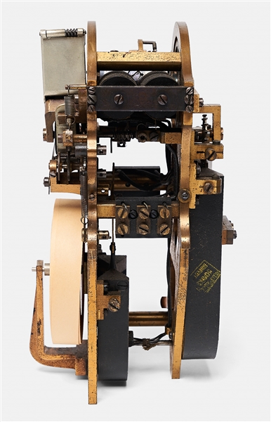 Thomas Edison's Universal Self-Winding Stock Ticker -- With Original Glass Dome