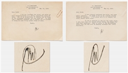 Lot of Two H.L. Mencken Initialed Letters from May 1935 -- ...It will take a powerful argument and a liberal use of alcohol to bring me back to my normal frame of mind...