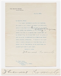 Theodore Roosevelt Letter Signed as President Regarding His Upcoming African Hunting Trip -- ...it is a good thing to carry a shotgun on a trip like that...for lion hunting in the thick brush...