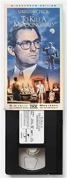 Harper Lee Signed VHS Cover of ''To Kill a Mockingbird'' Starring Gregory Peck
