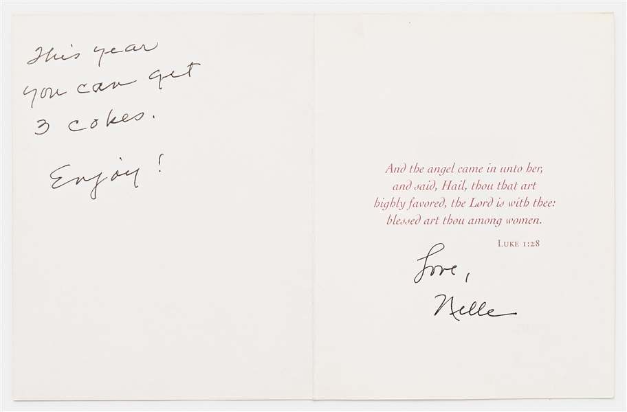 Harper Lee Christmas Card Signed with Handwritten Note