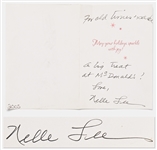Harper Lee Christmas Card Signed Nelle Lee with Handwritten Note