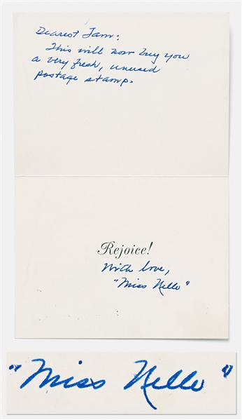 Harper Lee Christmas Card Signed With Handwritten Note