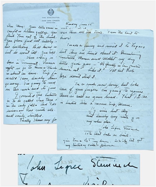 John Steinbeck Autograph Letter Signed -- ''Finally I have my form. Strange it was there all the time. I was the last to know...''