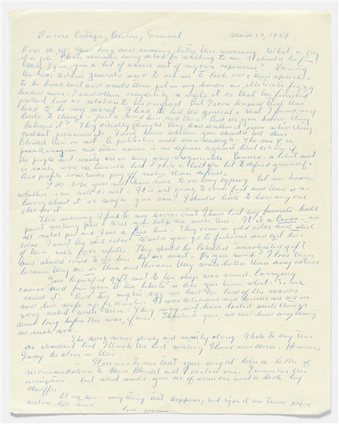 John Steinbeck Autograph Letter Signed -- ''I hate to say this as claimant but I think the best writing I have ever done...''