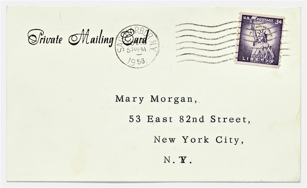 John Steinbeck Postcard Signed ''J.S.'' -- Steinbeck Writes to His Typist Regarding Working on ''Arthur'': ''Stop jittering!...you are the one to do that job.''