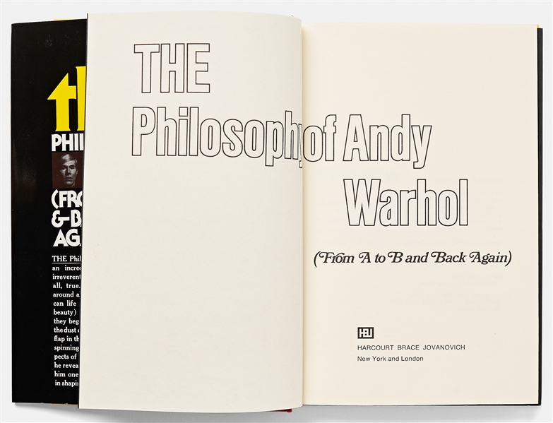 Andy Warhol Sketches His Famous Campbell's Soup Can -- Drawn in a Signed Copy of ''The Philosophy of Andy Warhol''