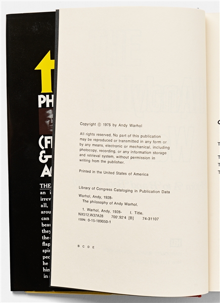 Andy Warhol Sketches His Famous Campbell's Soup Can -- Drawn in a Signed Copy of ''The Philosophy of Andy Warhol''