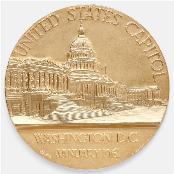 John F. Kennedy Inaugural Medal Made of 18 Karat Gold -- Extremely Rare
