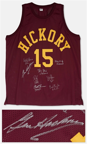 ''Hoosiers'' Cast-Signed Hickory Basketball Jersey Including Gene Hackman -- With Beckett COA