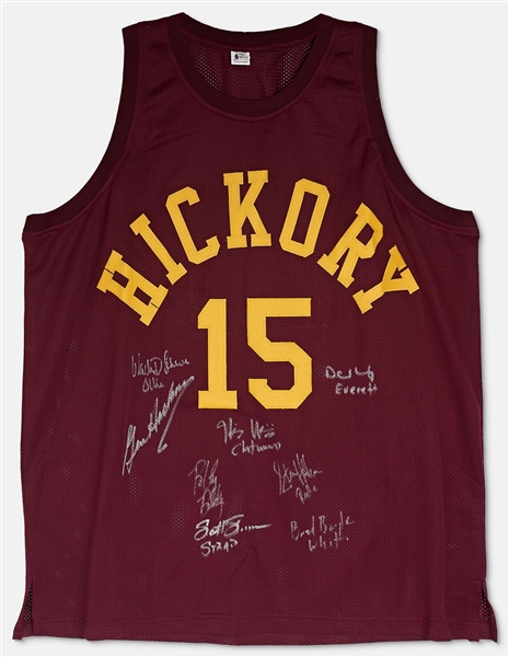 ''Hoosiers'' Cast-Signed Hickory Basketball Jersey Including Gene Hackman -- With Beckett COA