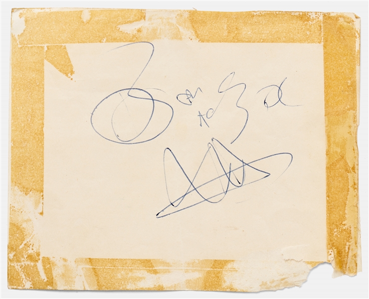 AC/DC Signatures -- Includes 2 by Bon Scott, Plus Angus Young & Mark Evans, All Acquired in January 1977 -- With Roger Epperson COA